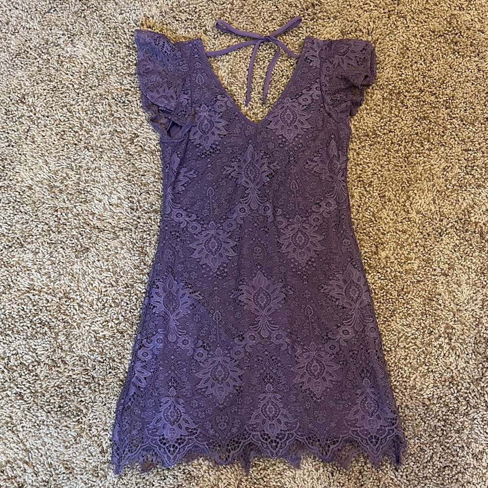 Francesca's Collections Purple Lace Dress